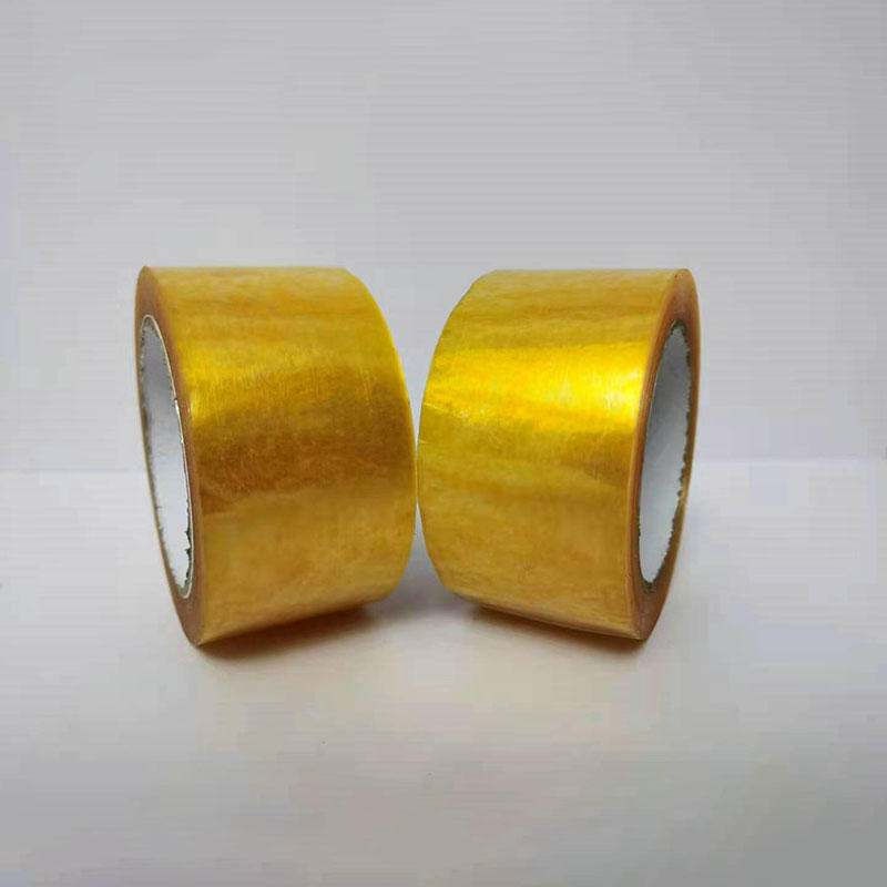 Clear and brown golden very sticky adhesive box packing tape shipping moving opp carton tape